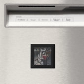 Waschbär liest Buch lustiges Tier Meme Buchwurm Magnet (In Situ (Geschirrspüler))