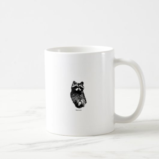 Waschbär-Linie Kunst-Logo Kaffeetasse (Rechts)