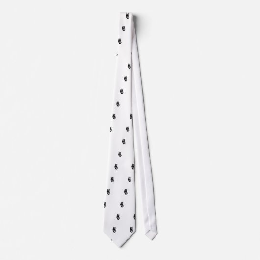 Waschbär-Linie Kunst-Logo Krawatte (Vorderseite)