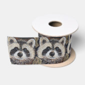 Waschbär-Malerei Satinband (Spule)