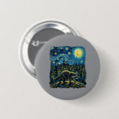 Waschbär malt den Sternenhimmel Künstler Kunst Button (Vorne & Hinten)
