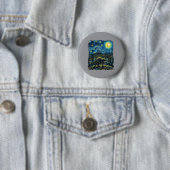 Waschbär malt den Sternenhimmel Künstler Kunst Button (Beispiel)