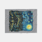 Waschbär malt den Sternenhimmel Künstler Kunst Fleecedecke (Vorderseite (Horizontal))