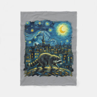 Waschbär malt den Sternenhimmel Künstler Kunst Fleecedecke
