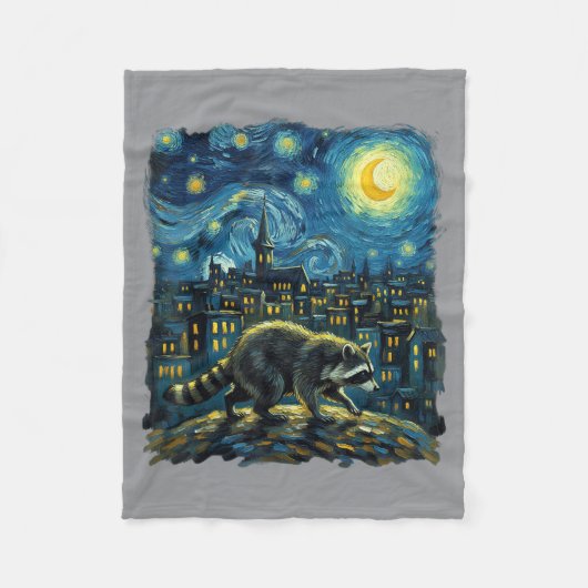 Waschbär malt den Sternenhimmel Künstler Kunst Fleecedecke (Vorderseite)