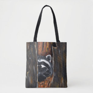 Waschbär-Mama-und-Baby-Malerei Tasche