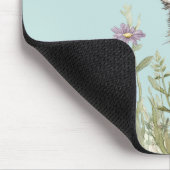 Waschbär mit Blume Mousepad (Ecke)