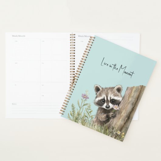 Waschbär mit Blume Planer (Anzeige)