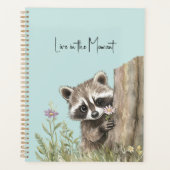 Waschbär mit Blume Planer (Vorderseite)