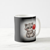 Waschbär mit Candy Apple Halloween Kaffeetasse (VorderseiteRechts)