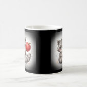 Waschbär mit Candy Apple Halloween Kaffeetasse (Mittel)