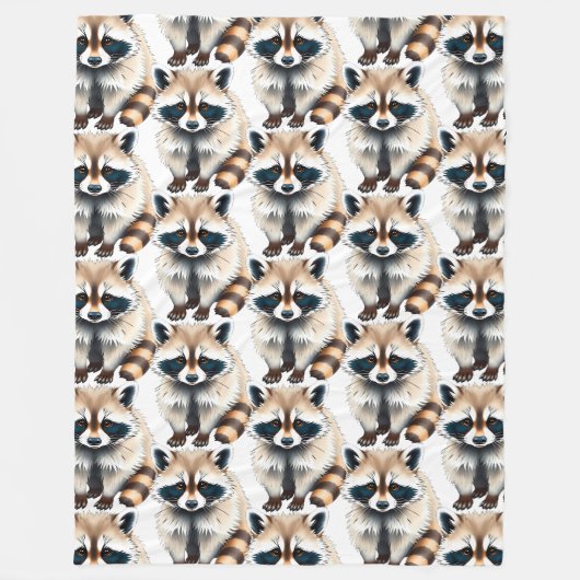 Waschbär mit dunkler Augenmaske Fleecedecke (Vorderseite)
