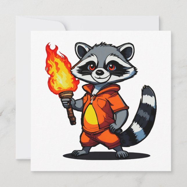 Waschbär mit Fackel (Vorderseite)