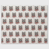 Waschbär mit roter Brille Geschenkpapier (Flach)
