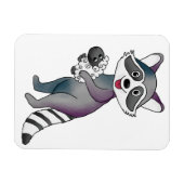 Waschbär mit Schaf Magnet (Horizontal)