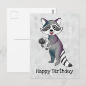 Waschbär mit Schaf Postkarte (Vorne/Hinten)