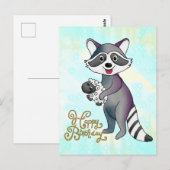 Waschbär mit Schäfchen Postkarte (Vorne/Hinten)