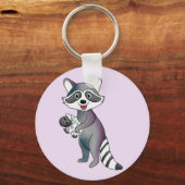 Waschbär mit Schäfchen Schlüsselanhänger (Vorderseite)