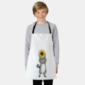 Waschbär mit Sonnenblume Schürze (Getragen)