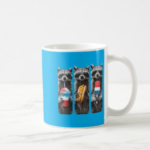 Waschbär mit Sonnenbrille Slushie Hot Dog und Eis Kaffeetasse