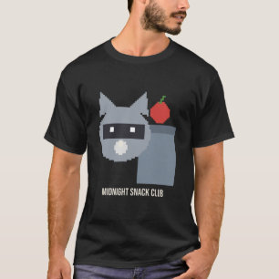 Waschbär-Mitternachtssnack-Club Lustiges Pixel-Shi T-Shirt