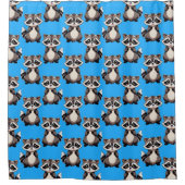 Waschbär-Muster-Design Blau  Duschvorhang (Vorderseite)