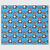 Waschbär-Muster-Design Blau  Geschenkpapier (Flach)