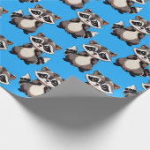 Waschbär-Muster-Design Blau  Geschenkpapier (Ecke)