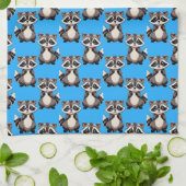 Waschbär-Muster-Design Blau Geschirrtuch (Gefaltet)