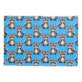 Waschbär-Muster-Design Blau  Kissenbezug (Rückseite)