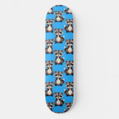 Waschbär-Muster-Design Blau  Skateboard (Vorderseite)