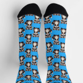 Waschbär-Muster-Design Blau Socken (Oben)