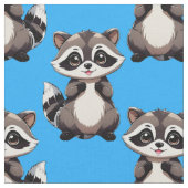 Waschbär-Muster-Design Blau Stoff (Nahaufnahme)
