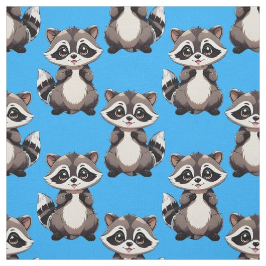 Waschbär-Muster-Design Blau Stoff (Muster)