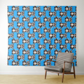 Waschbär-Muster-Design Blau  Wandteppich (Beispiel (Horizontal))