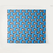 Waschbär-Muster-Design Blau  Wandteppich (Vorderseite (Horizontal))