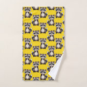 Waschbär-Muster-Design Gelb Badhandtuch Set (Handtuch)