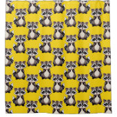 Waschbär-Muster-Design Gelb Duschvorhang (Vorderseite)