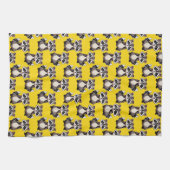 Waschbär-Muster-Design Gelb Geschirrtuch (Horizontal)