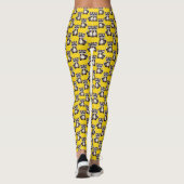Waschbär-Muster-Design Gelb Leggings (Rückseite)