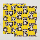 Waschbär-Muster-Design Gelb Postkarte (Vorne/Hinten)
