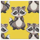 Waschbär-Muster-Design Gelb Stoff (Nahaufnahme)