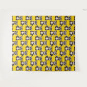 Waschbär-Muster-Design Gelb Wandteppich (Vorderseite (Horizontal))
