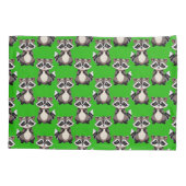 Waschbär-Muster-Design Grün Kissenbezug (Rückseite)