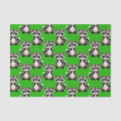 Waschbär-Muster-Design Grün Seidenpapier (Vorderseite)