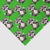 Waschbär-Muster-Design Grün Seidenpapier (Ausschnitt)