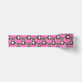 Waschbär-Muster-Design Rosa Satinband (Vorderseite)