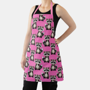 Waschbär-Muster-Design Rosa Schürze