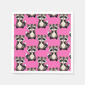 Waschbär-Muster-Design Rosa  Serviette (Vorderseite)