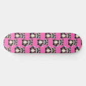 Waschbär-Muster-Design Rosa Skateboard (Horizontal)